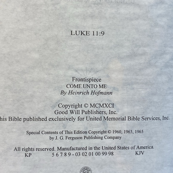 King James Version Holy Bible Dove of Peace,1991 White hardcover with Cedar box - Picture 12 of 16